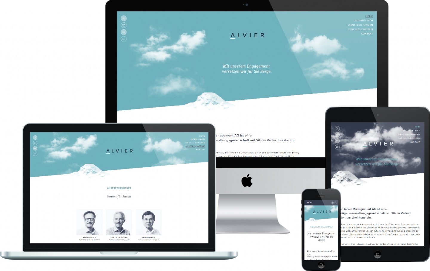 Alvier Asset Management AG - Responsive Website, CMS